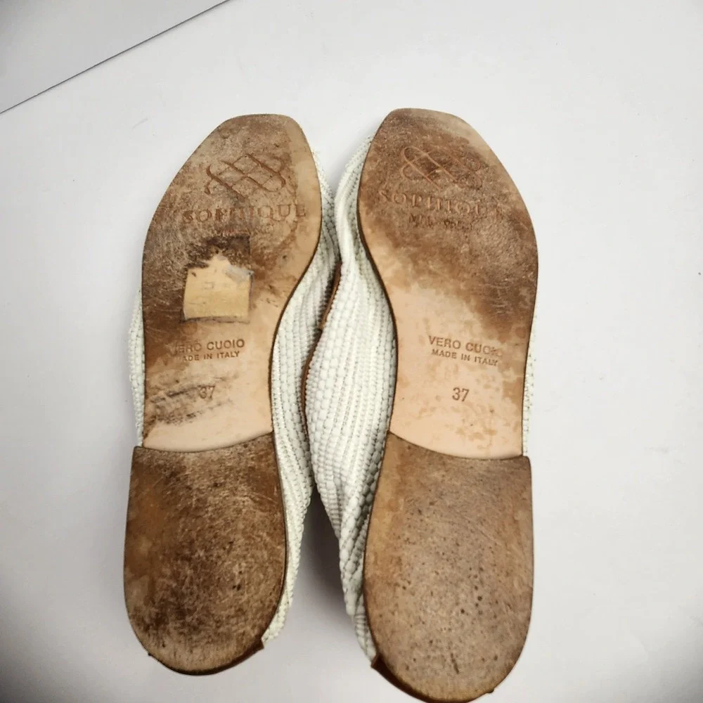Sophique Milano Made In Italy Women's Riviera Raffia Leather Loafers Cream/Brown